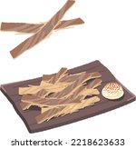 Dried squid is a processed food made by removing the viscera from squid and drying it by drying or machine drying.