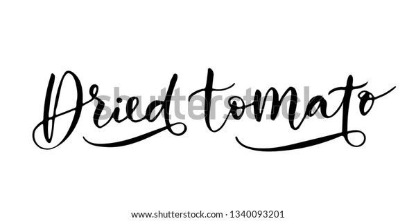 Dried Tomato Written Modern Calligraphy Style Stock Vector (Royalty ...