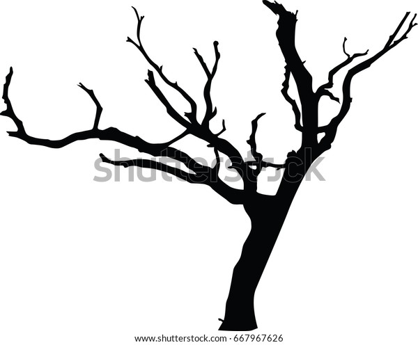 Dried Tree On Isolate Vector Stock Vector (Royalty Free) 667967626