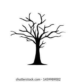 Dried Tree silhouette vector graphic illustration 
