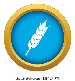 Dried wheat ear icon blue vector isolated on white background for any design