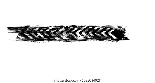 Fondo de deriva monocromo con marcas de rueda de textura y deriva en derrapes, marcas de neumáticos redondeados. Vector textura aislada.