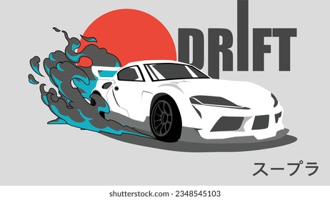 drift car for clothing design tshirt