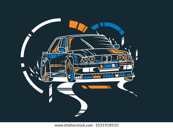 Drift Car\
Illustration. Unique Style. Amazing\
Design