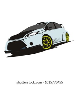 Drift Car logo T-Shirt modern vector Speed