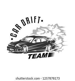 drift car racing vector illustration, drift car logo vector