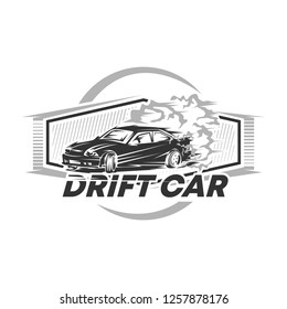 drift car racing vector illustration, drift car logo vector