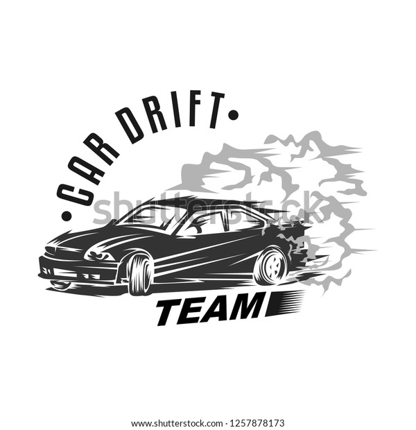 drift car racing vector illustration, drift car\
logo vector