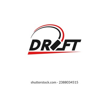 Concepto de diseño del logo de la tipografía de texto para vagones de deriva.