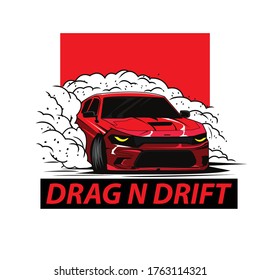 drift car, a vector car illustration