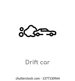 drift car vector line icon. Simple element illustration. drift car outline icon from sports concept. Can be used for web and mobile