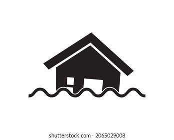 drift house, natural disaster icon vector . useful for flood prone area sign