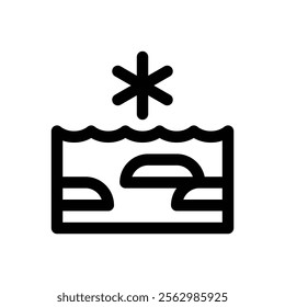 Drift ice. Editable stroke vector icon.