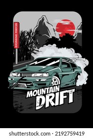 drift mountain championship  t  shirt design illustration
