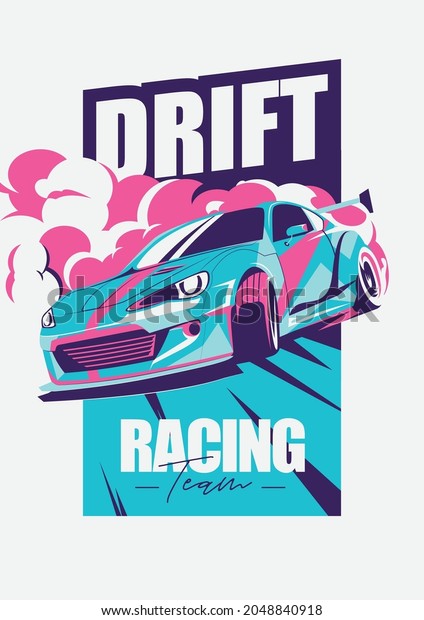 drift race\
vector, japanese drift sport car design, street racing team\
illustration for t shirt, toyota scion\
drift