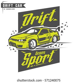 Drift Sport Team Print For T-shirt,emblems And Logo.