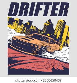 Drifter vetor gráfico carro para camiseta