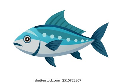 Peces de deriva Bajo el agua animal Ilustración vectorial plana sobre fondo blanco