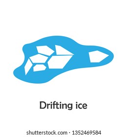 Drifting ice in cartoon style, spring card for kid, preschool activity for children, vector illustration