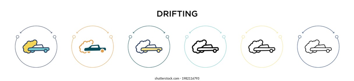 Icono de desplazamiento en el estilo relleno, delgado, contorno y trazo. Ilustración vectorial de dos iconos vectoriales de color y negro se pueden utilizar para móviles, ui, web