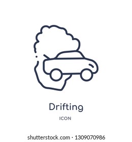 drifting icon from sport outline collection. Thin line drifting icon isolated on white background.