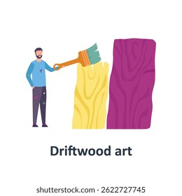 Driftwood art Vector illustration which can easily modify or edit


