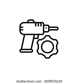Dril Silhouette Icon On White Background