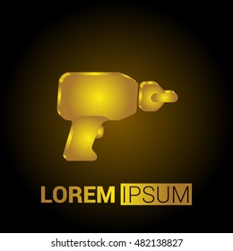 Drill 3D Golden Metallic Premium Royal Corporate Logo / Icon