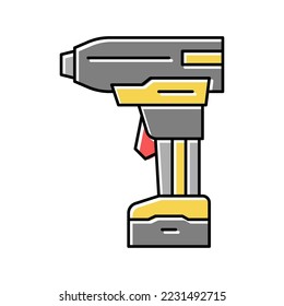 taladro con el vector de iconos de color del compresor de aire. taladro con el signo del compresor de aire. ilustración de símbolo aislado