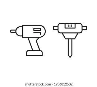 conjunto de iconos de taladro y de auger