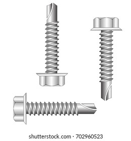 Drill bit or bolt of real illustration