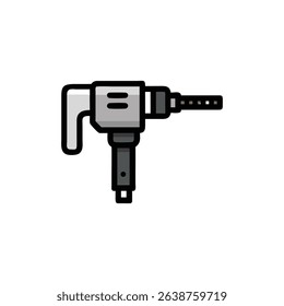 Drill with drill bit drilling through invisible material graphic