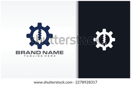 Drill Bit And Gear Logo