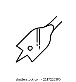 ilustración de vector blanco y negro con icono de bit de perforación. Curso de contorno modificable.