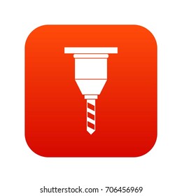 Drill bit icon digital red for any design isolated on white vector illustration