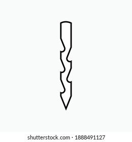Icono de bit de taladro. Símbolo de la herramienta de creación de agujeros - Plantilla de logotipo de vectores. 
