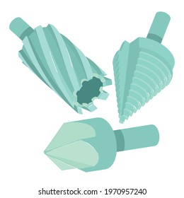Drill bit icon. Isometric illustration of drill bit vector icon for web