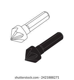 Drillbit-Symbol, Vektorgrafik, einfaches Design