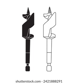 Drill bit icon vector illustration simple design