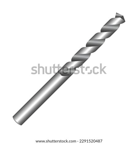 Drill bit isolated on white background. Editable EPS 10 vector graphic illustration.