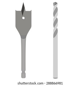 Drill Bit, Drill Bit Isolated, Drill Bit Vector. Drill Bit For Wood