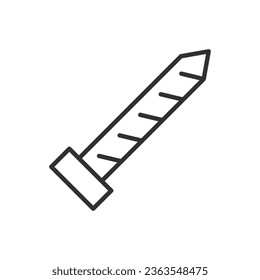 Drill bit, linear icon. Line with editable stroke