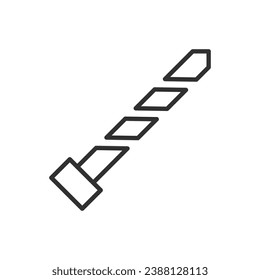 Drill bit, linear icon. Line with editable stroke