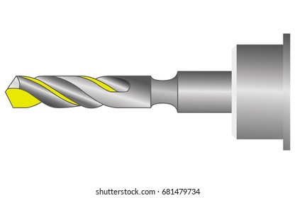 Drill bit made of special high speed steel and yellow highly durable inserts.