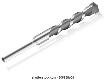 Drill bit on a white background.