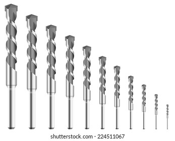 Drill bit on a white background.