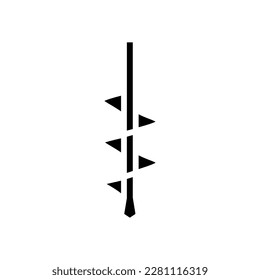 drill bit planting garden tool glyph icon vector. drill bit planting garden tool sign. isolated symbol illustration