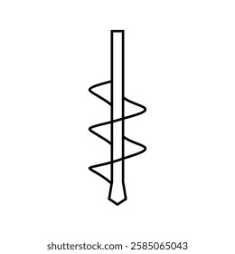 drill bit planting garden tool line icon vector. drill bit planting garden tool sign. isolated contour symbol black illustration