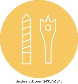 Drill Bit Vector Line Circle Icon