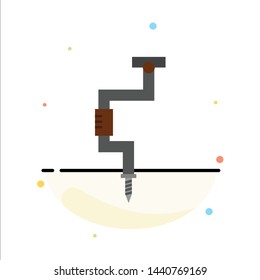 Drill, Carpenter, Tool, Tool, Well Abstract Flat Color Icon Template